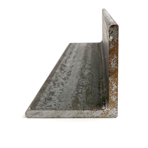 A36 Steel Angle, Unpolished (Mill) Finish, ASTM A36, Equal Leg Length, Rounded Corners, 1-1/2" Leg Lengths, 0.125" Wall Thickness, 12" Length