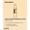 COSRX Advanced Snail Peptide Eye Cream with 73.7% Snail Mucin + 2% Niacinamide, 0.85 fl.oz / 25ml | Brightening Night Cream for Fine Lines & Dark Circles, Korean Skin Care, Not Tested on Animals