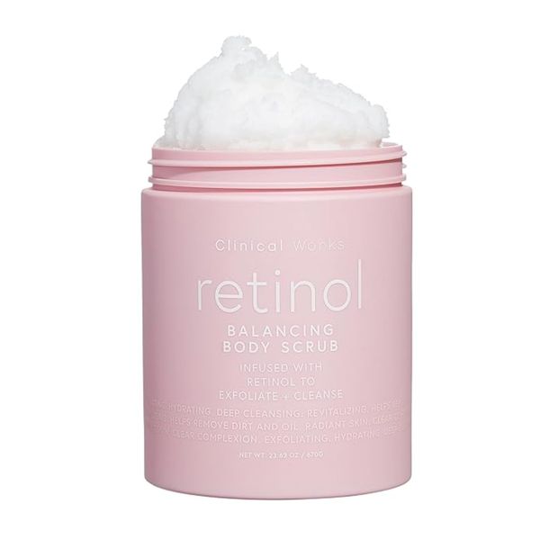 Clinical RETINOL Works, BALANCING Body Scrub | 23.6oz, Infused with RETINOL | Daily Body Scrub for Nourished and Ultra Smooth Skin