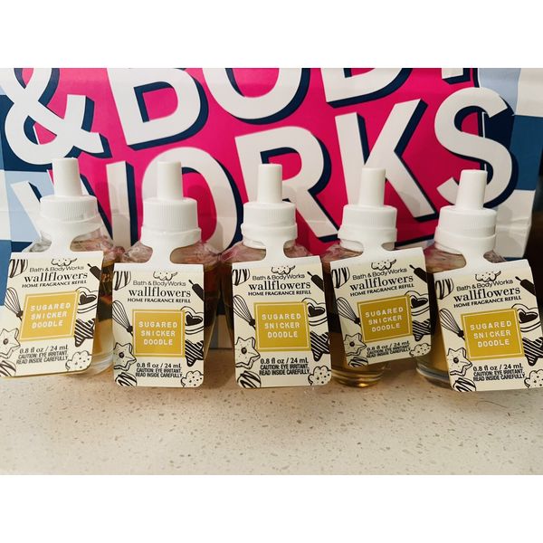 5x New Bath Body Works Wallflowers Sugared Snicker Doodle Diffuser Refill Bulbs