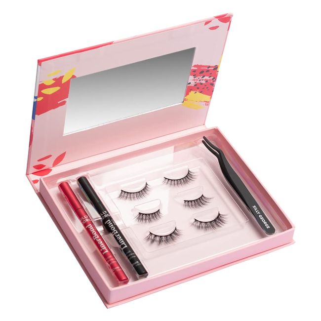 Silly George Girl Naturale Box Set | Contains: 1 Clear + 1 Black LinerBondPro Lash Adhesive Eyeliner, 3 Pairs Girl Series Lashes (Next Door, Girl About Town, Girl Crush) + 1 Application Tweezers