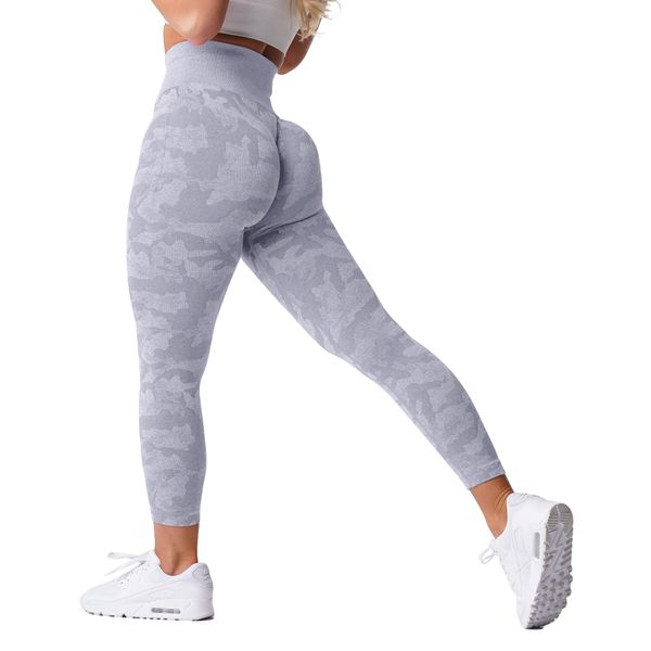 WodoWei Women's Scrunch Butt Lifting Workout Leggings for Women Seamless High Waisted Gym Yoga Pants (W426-Light Gray-S)