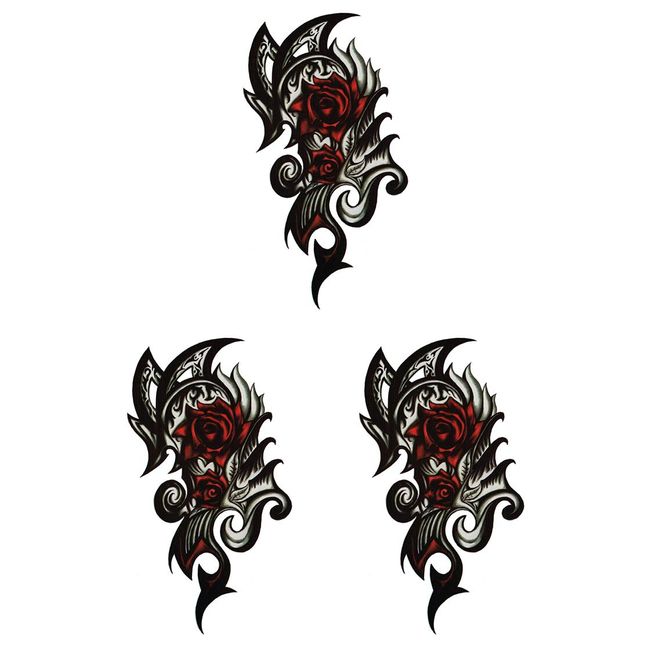 THE FANTASY Tattoo Sticker Rose Tribal hb863 (A5 Size, 3 Pieces)