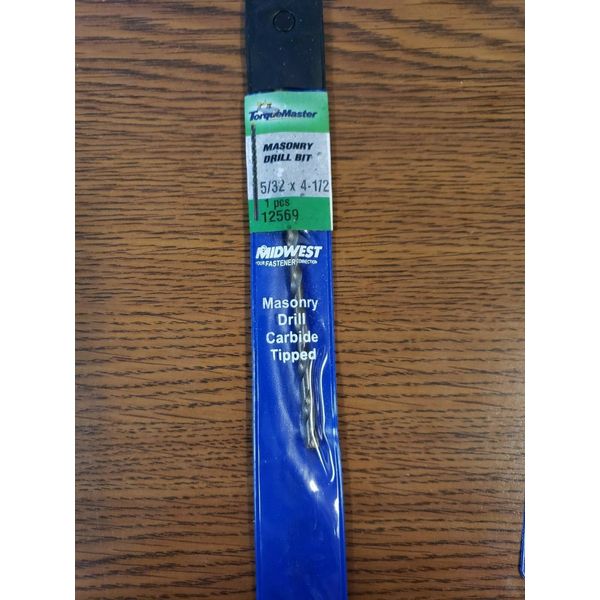 TORQUE MASTER MIDWEST 5/32" X 4-1/2'' Masonry Drill Carbide Tipped 