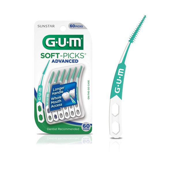GUM - 650R Soft-Picks Advanced Dental Picks, 60 Count