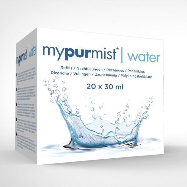 Mypurmist Ultrapure Distilled Water for All Mypurmist Steam Inhaler, Vaporizer, and Humidifiers, 20 Refills, Up to 100 Sessions