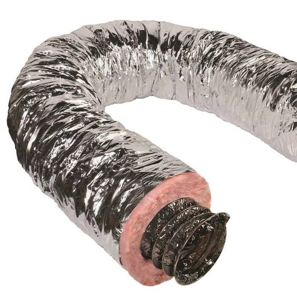 14" Silver or Grey Flex QuietFlex Insulated Flexible Duct R6 25'