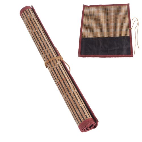 Roll Up Paint Brush Holder, Bamboo Rollup Pen Case Art Paint Brush Holder for Artist Watercolor Oil Paint Brush