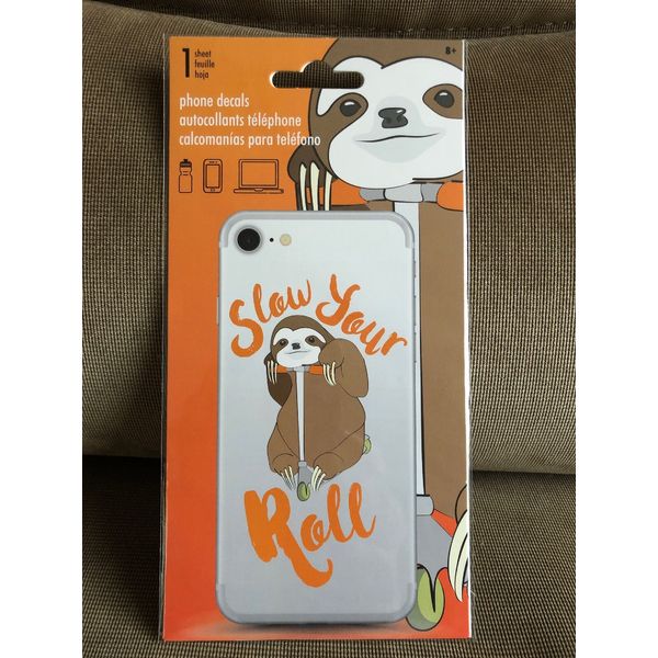 New Cell Phone Tablet Computer Decal Slow Your Roll Sloth Scooter Back To School