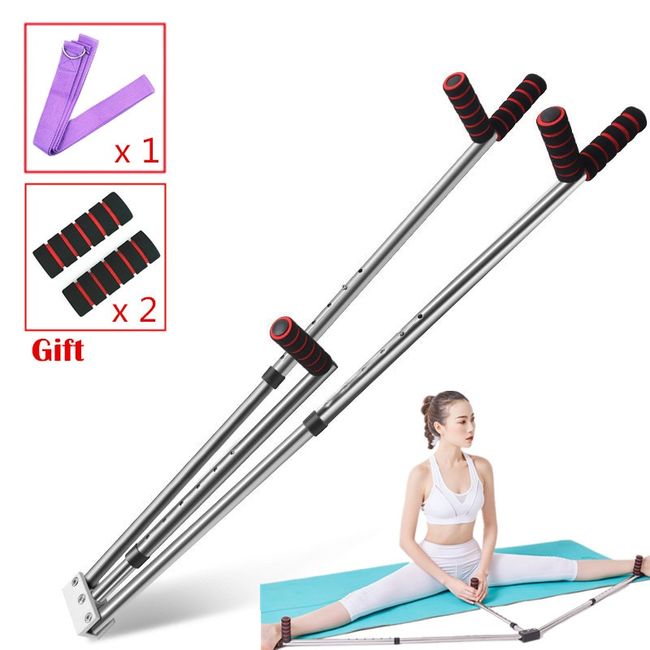 Long Pull Machine Leg Curl Lower Body Leg Exercise Machine Adjustable 3 Bar Stretcher Split Stretching Machine Stainless Steel Support for Ballet Yoga Dance Gymnastics Training, 01 WHITE