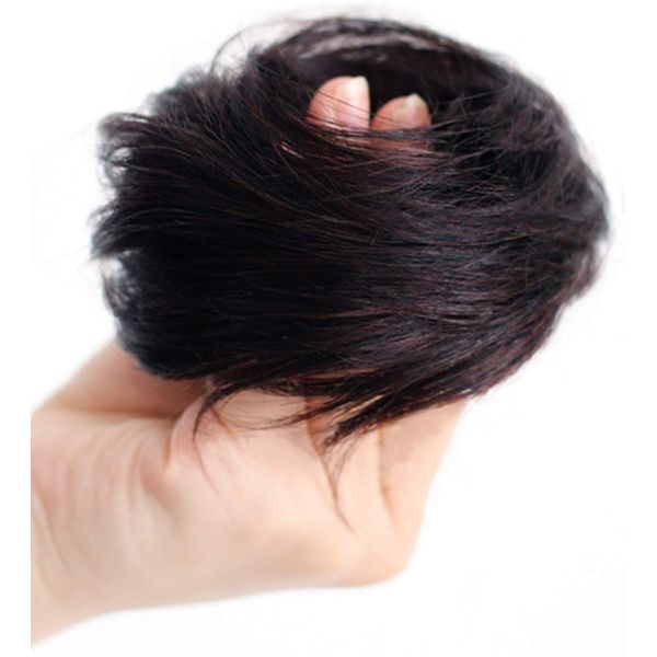 HIYE Bun Wig, Scrunchy, Comb Type, Stylish, Popular, Cute, Point Wig, Wedding, After-Party, Shichi-Go-San, Coming-of-Age Ceremony, Kimono, Yukata, Everyday Use, Wig, Women's, Volume, Easy to Put On (Black Brown)