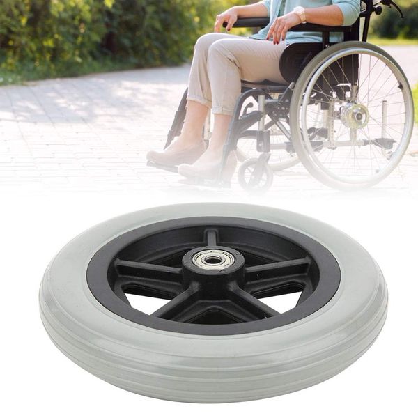 Wheelchair Rubber Wheels 176mm Wheelchair Front Wheels Disabled Old People Walk Chair Single Wheel