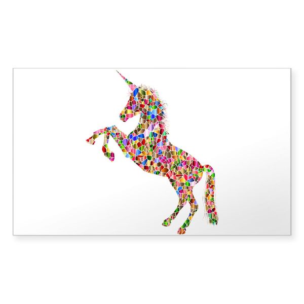 CafePress Prismatic Rainbow Unicor Sticker (Rectangle 50 pk)