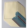 Beautiful Cream Paper with Blue Leaf Design and Lined Border - 70 Pages