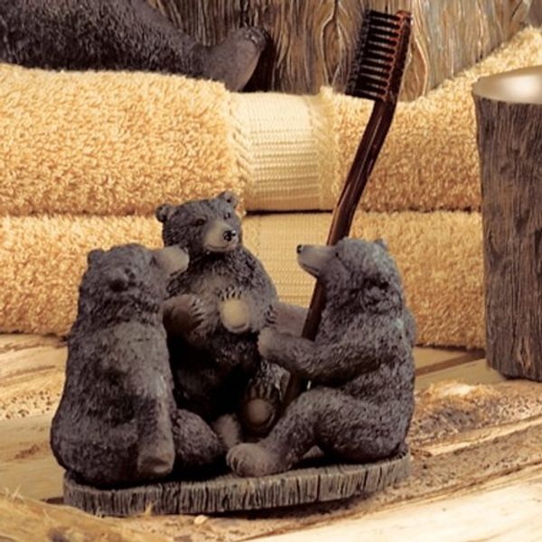 Black Bear Lodge Toothbrush Holder