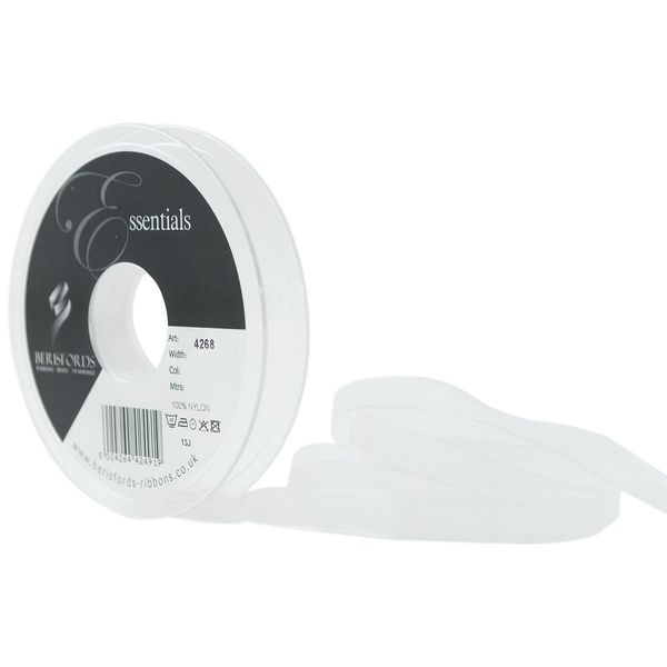 Berisfords 10 mm Super Sheer Ribbon, White