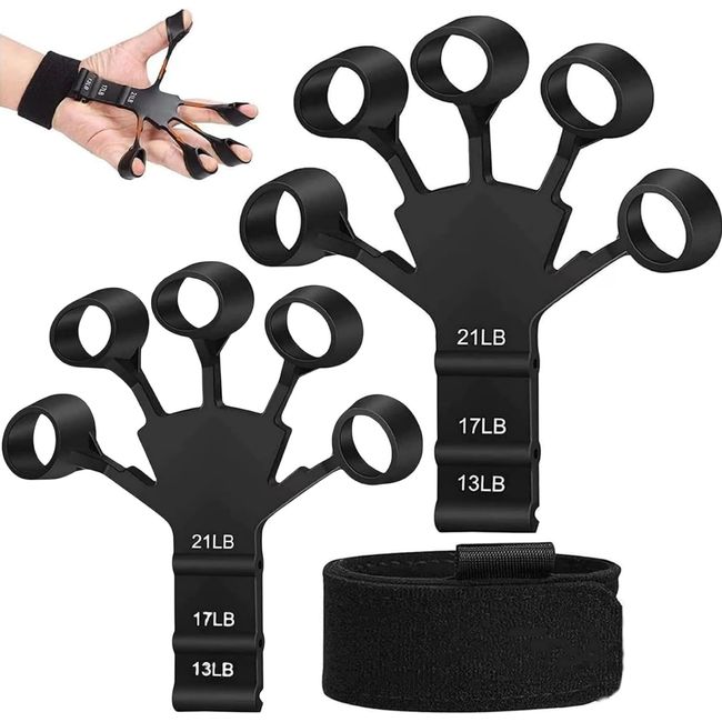 Finger Power Finger Trainer Grip Strength Training Power Finger Finger Stretcher Adjustable Resistance Aids Hand Grip Restoration Resistance Bands Power Grip Strength Strength Training Stress Relief