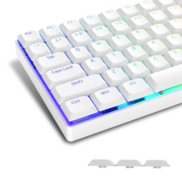 XVX 118 Key Key Caps PBT Key Caps Custom Key Caps Low Profile Fits 100% 75% 65% 60% Keyboard Universal (White)