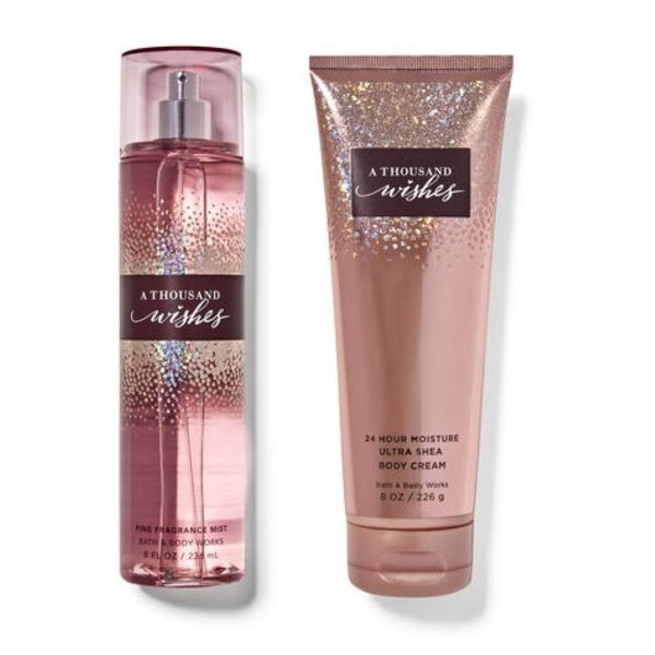 Bath and Body Works - A Thousand Wishes - Gift Set - Fine Fragrance Mist & Body Cream