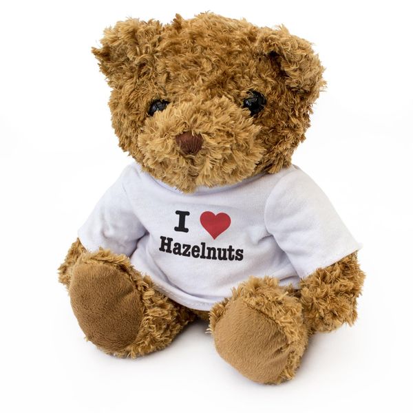 Big Red Egg I LOVE HAZELNUTS - Teddy Bear - Cute Soft Cuddly Adorable - Gift Present