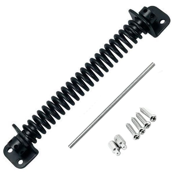 Securit Black Adjustable Spring Gate and Door Closer 250mm (10") - Black