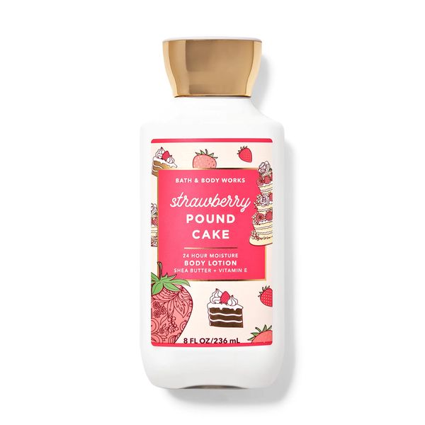 Bath & Body Works Bath and Body Works Strawberry Pound Cake Super Smooth Lotion Sets Gift For Women 8 Oz (Strawberry Cake) 4 Fl Oz (Pack of 2)