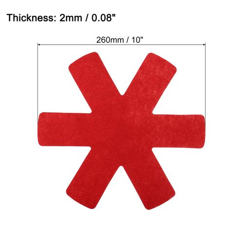 uxcell Set of 3 Pot and Pan Protectors, 260mm 10" Stacking Felt Pan Protector for Glass Ceramic Plates, Red