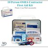 10 Person Contractor First Aid Kit OSHA Compliant, 95 Pcs/Case, Wall Mountable