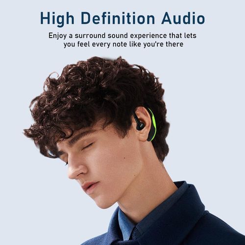 Sungive Bluetooth Headset,V5.3 Wireless Earpiece with Noise Canceling Mic for Cell Phones,Computer,PC 18 Hrs Talking Time IPX4 Waterproof for Driving/Business/Office（Green）