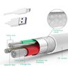 10-Pack 6ft White Micro USB Cables - Bulk Standard Data Transfer & Charging Cords for Android Phones & Tablets