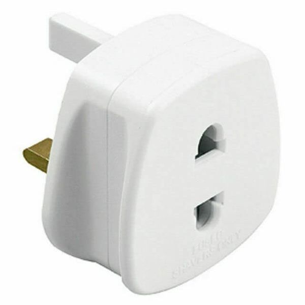 World Techno Toothbrush Adaptor Plug UK - 2 Pin to 3 Pin Electric Converter - 1A Electric Shaver Plug Adaptor (White)