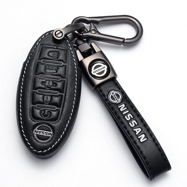 Loyal Guard Replacement for Nissan Key Cover Nissan Quest 2020 Versa Sentra Altima Maxima Rogue Sentra Altima GT-R 350Z 370Z Leather car Keys Shell Key case Accessories