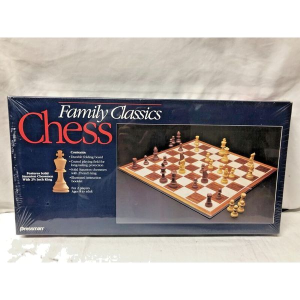 Family Classics Chess Board Game Pressman Toys Staunton Chessmen 2.5" King NEW