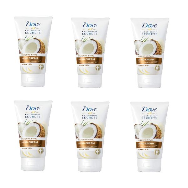 Dove Nourishing Secrets Coconut Oil & Almond Milk Hand Cream for Dry Skin 6x75ml