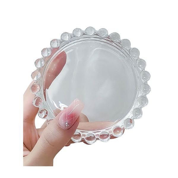 2 Pcs Clear Glass Nail Polish Palette Nail Art Plate Nail Color Mixing Tray Nail Painting Display Board Cosmetic Makeup Mixer Palette