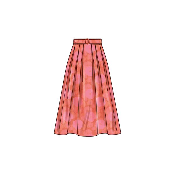 Simplicity Women's Pleated Skirts Sewing Pattern Kit, Code S9712, Sizes 30W-32W-34W-36W-38W, Multicolor