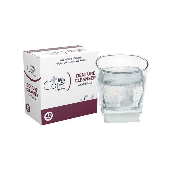 We Care from Dynarex Denture Cleaner Peppermint Scent Unflavored Tablet 4877
