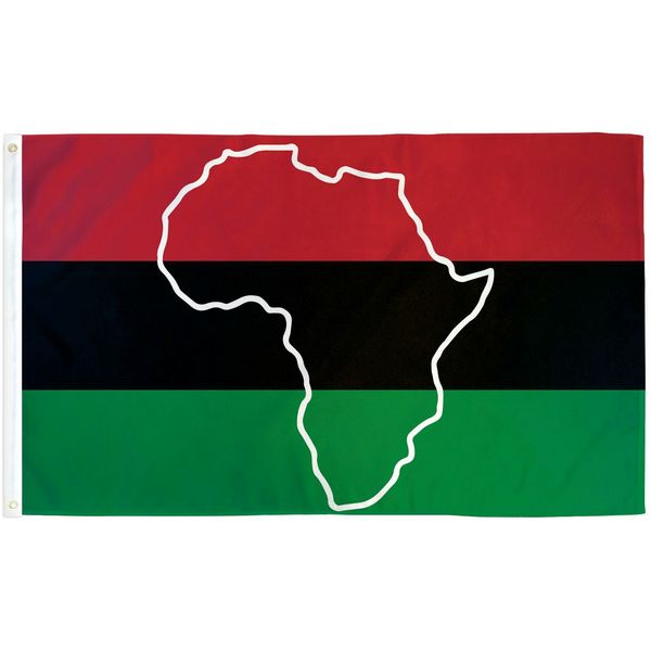 3x5 ft AFRO AMERICAN African Flag with Map Outline