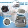 Soap Dispenser Palm Dish Scrub Brush with Storage Bracket and Drain Base - Green