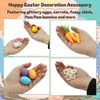 SRV Hub 16 PCS Easter Bonnet Decorating Set Easter Bonnet Making Kit Decoration Accessory Easter Carrots Easter Bunny Easter Daisy Easter Glitter Eggs Easter Grass Easter Chicks