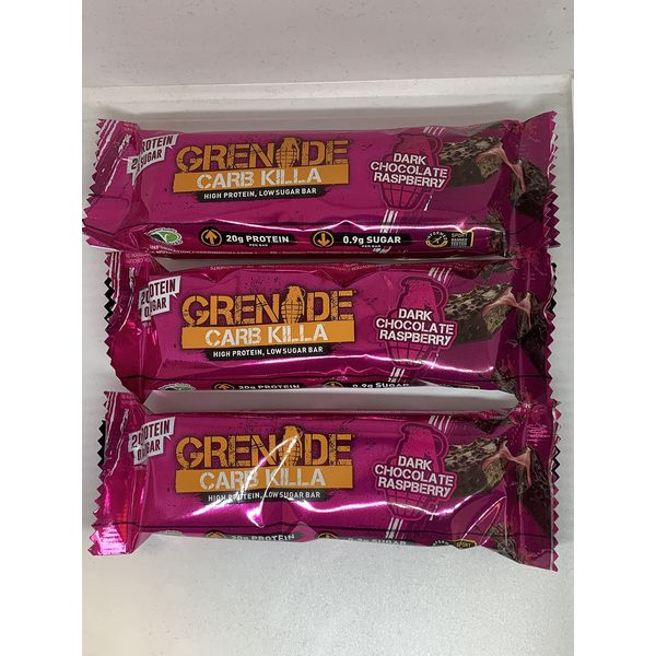 Grenade Carb Killa High Protein and Low Carb Bar (Dark Chocolate Raspberry), 3 x 60g MiniPack