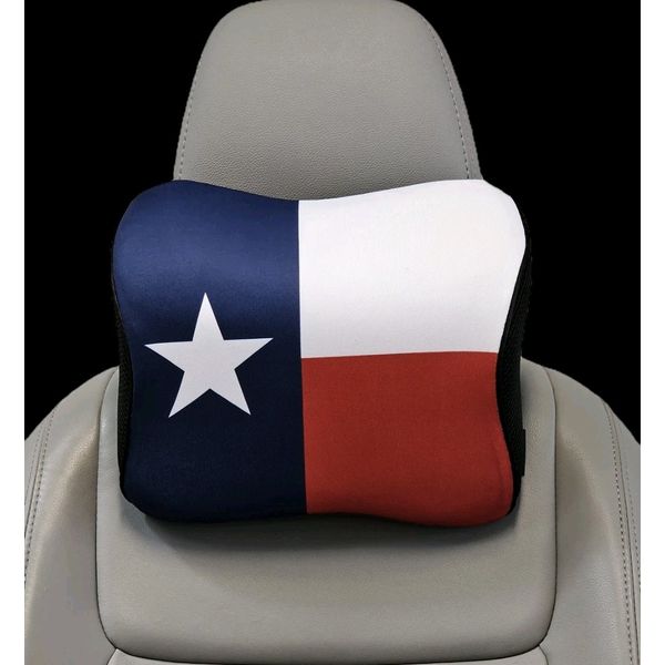 Texas Flag Headrest Neck Support Pillow with Memory Foam (2 Pack)