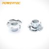 POWERTEC 4-Pronged T Nuts 3/8"-16x7/16" Threaded Insert Tee Nuts 50pcs (QTN1115)
