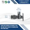 10 Pcs XFITTING 1/2" CPVC x 3/8" OD Compression Angle Stop Valve, 1/4 Turn