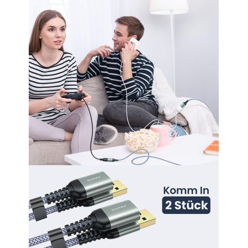 AINOPE 2 Pack USB Extensions Cable High Speed USB 3.0 Extension Cord Type A Male to Female Sturdy Braided Material Fast Data Transfer Compatible with USB Keyboard,Mouse,Flash Drive, Hard Drive