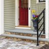 Matte Black Adjustable 1-3 Steps Stair Handrail, Outdoor Stair Railing