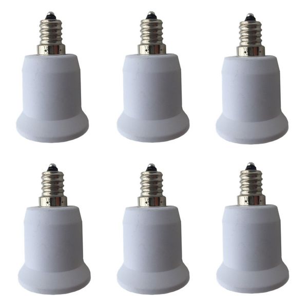 dzydzr 6 Pcs LED Light Bulb Socket Base E12 to E26 Lamp Holder Converter Adapter Flame-Retardant Materials