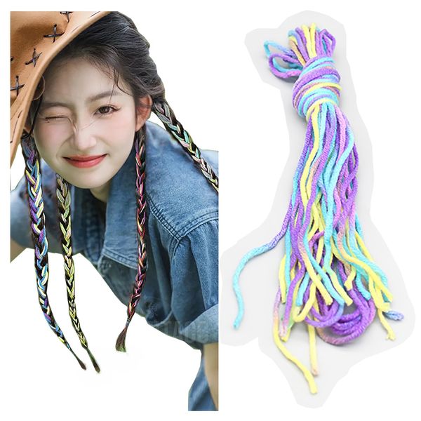 Wig Extension 30 Colors Hair Tinsel Braid Color Extensions Colorful Sparkling Gradient Braid Extensions Straight Smooth Stylish Hair Accessory Enhancing Halloween Festival Gradient Easy Extension