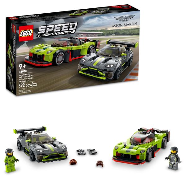 LEGO Speed Champions Aston Martin Valkyrie AMR Pro & Vantage GT3 2 Collectible Model 76910 - Race Car and Toy Set, Includes 2 Driver Minifigures, Great Gift for Boys, Girls, and Teens Ages 9+