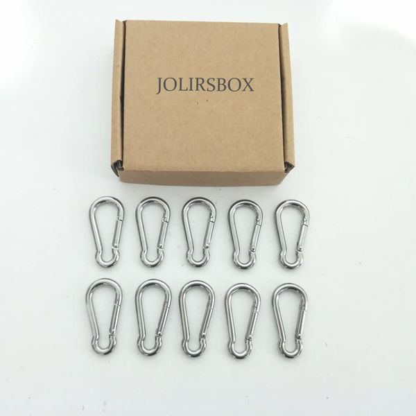 JOLIRSBOX Carabiner Stainless Steel Spring Hook Carabiner Set (2.0 inches (5 cm), Set of 10